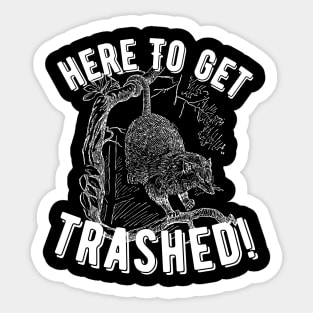 Opossum Here To Get Trashed! Sticker